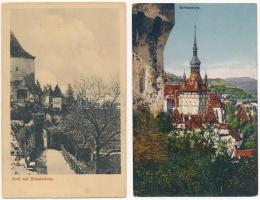 Segesvár, Schässburg, Sighisoara; 2 db régi képeslap / 2 pre-1945 postcards