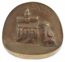 1986. Budavári Sikló / 1870 - 1995 öntött bronz kisplasztika (~82x86mm) T:2