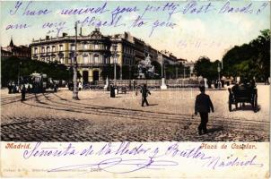 1904 Madrid, Plaza de Castelar / street view, tram (fa)