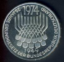 NSZK 1974. 5M "25 Jahre Grundgesetz" Ag T:1