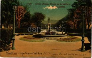 1915 Vigo, Estatua Mendez Nunez en las jardines de la Alameda / monument, park (EK)