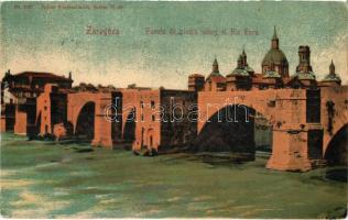 Zaragoza, Puente de piedra sobre el Rio Ebro / stone bridge