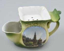 Német porcelán borotválkozó csésze, kopott, m: 10 cm