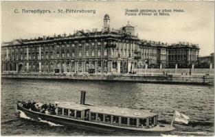 Saint Petersburg, St. Petersbourg, Leningrad, Petrograd; Palais d'Hiver et Néva / Winter Palace