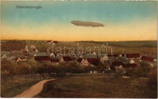1918 Oberdischingen, Zeppelin airship over the town
