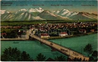 1918 Rosenheim, general view, bridge