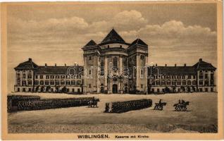 1918 Wiblingen (Ulm), Kaserne mit Kirche / German military barracks, church
