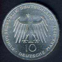 NSZK 1991. 10M "Brandenburgi Kapu" Ag T:1