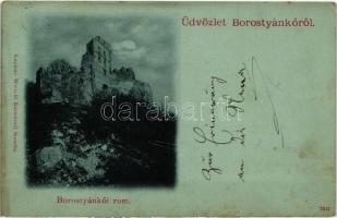 1898 (Vorläufer) Pozsonyborostyánkő, Stupavsky Podzámok, Borinka (Stomfa, Stupava); Borostyánkő vára. Wiesner A. kiadása / Pajstúnsky hrad / Paulensteiner Ruine / castle ruins