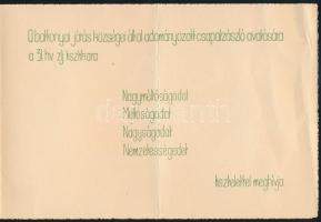 1941 A battonyai járás által adományozott cserkész csapatzászló átadására szóló meghívó. Dombornyomo...