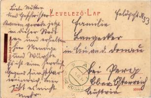 1914 Homonna, Homenau, Humenné; Kossuth Lajos utca, Mindenféle szeszes italok mérése zárt palackokba...