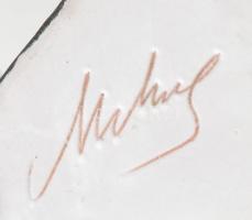 Mihály Béla jelzett ikebana, kerámia, kopásnyomokkal, m: 8 cm