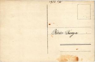 1924 Körösbánya, Altenburg, Baia de Cris; kiránduló csoport egy keskeny nyomtávú iparvasút teherkocs...