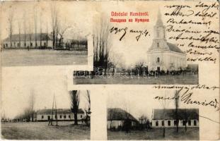 1909 Kumán, Kumane (Törökbecse, Novi Becej); templom, szobor, utca és tér / church, statue, street, square (EK)