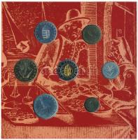 2001. 1Ft-100Ft (7xklf) forgalmi sor szettben, "Magyarország pénzérméi" sorozat T:BU patin...