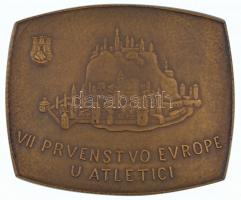 Jugoszlávia 1962. "PEA Belgrád 1962 / VII. Atlétikai Európa Bajnokság" bronz plakett (79x6...