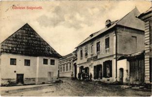 1910 Csíkszépvíz, Szépvíz, Frumoasa; utca, Fejér Miklós üzlete és saját kiadása / street, shop (EK)