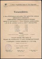 1944 Nagykőrös, MOVE Nagykőrösi Torna és Vívó Egyesület birkózóverseny versenykiírása, 29x21 cm
