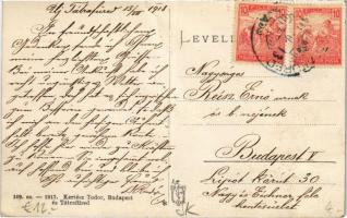 1918 Újtátrafüred, Neu-Schmecks, Novy Smokovec (Magas-Tátra, Vysoké Tatry); villamos megállóhely. Ke...