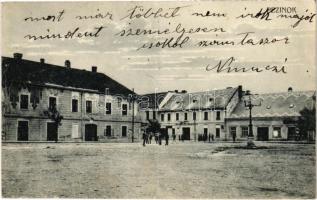 1927 Bazin, Bösing, Bözing, Pezinok; Fő tér, Szarvas szálloda / Hotel Jeleno Hirsch, main square (fa)