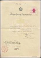 cca 1942 Vegyes papírrégiség tétel, Kerba igényjogosultsági igazolvány, katonatiszt és felesége eskü...