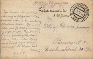 1916 Osztrák-magyar katonai tábori posta hivatal, Kelényi Vili levélposta továbbító a 351/II. sz. tá...
