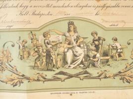 1922 Díszes lakatos, puskaműves stb. ipartestületi bizonyítvány és testületi oklevél, a fejlécen ang...