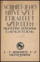 Schmitt Jenő: Művészet, etikai élet, szerelem. Migray József előszavával és bevezetésével. Bp., 1917, Táltos, 1 t. + 98+(2) p. Későbbi keménytáblás kötésben, a könyvtesttől elvált borítóval, az utolsó lap sérült.