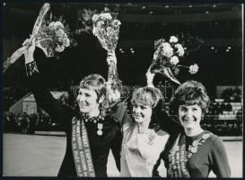 Sportolók sajtófotói 3 db: Gyarmati Andrea, Németh Angéla, Almássy Zsuzsa. 13x18 cm