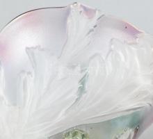 Daum France jelzéssel: Kínáló. Formába öntött, savmaratott üveg, kopásnyomokkal, m: 13 cm