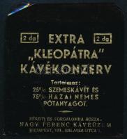 cca 1930 Extra Kleopátra kávékonzerv tasak 7x8 cm