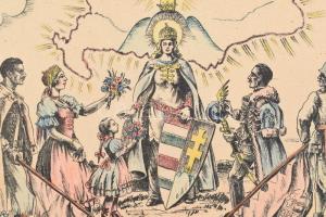 Szép vagy, gyönyörű vagy Magyarország irredenta litográfia 28x35 cm