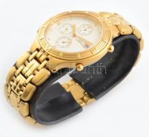 Yves Saint Lauren női, arany színű, chronograph, ébresztős, dátumos, fehér számlapos, új elem, 100m ...