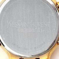 Yves Saint Lauren női, arany színű, chronograph, ébresztős, dátumos, fehér számlapos, új elem, 100m ...