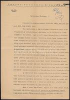 1944 Budapesti Kereskedelmi és Iparkamara zsidó kereskedők zárolt áruja ügyében írott gépelt levele