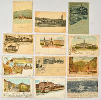 Kb. 195 db RÉGI hosszú címzéses külföldi város képeslap vegyes minőségben, lithokkal / Cca. 195 pre-1910 European town-view postcards in mixed quality, with lithos