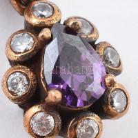 Ezüst (Ag) köves fülbevaló, jelzett, bruttó: 6,52g