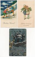 43 db RÉGI üdvözlő motívum képeslap vegyes minőségben / 43 pre-1945 greeting motive postcards in mix...