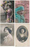 26 db RÉGI zsáner motívum képeslap vegyes minőségben: hölgyek / 26 pre-1945 lady motive postcards in mixed quality