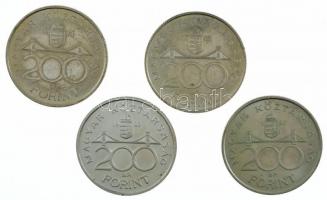 1992-1993. 200Ft Ag MNB (2xklf) + 1994-1995. 200Ft Ag Deák (2xklf) T:1-,2 patina, karc, kis ph Adamo F13, F13.1