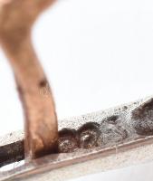 Ezüst (Ag) szintetikus rubinos fülbevaló, jelzett, bruttó: 9,39g