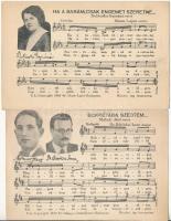 13 db RÉGI magyar kottás zenés képeslap / Hungarian music sheets - 13 pre-1945 postcards