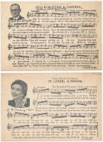 13 db RÉGI magyar kottás zenés képeslap / Hungarian music sheets - 13 pre-1945 postcards