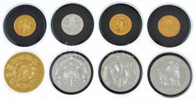 DN "Osztrák-Magyar Monarchia pénzei utánveretben" aranyozott/ezüstözött Cu-Ni (8xklf) mind...