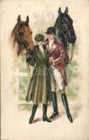 Horses and couple