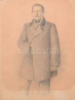 Jelzés nékül: Bajuszos férfi portré. Ceruza, papír, dátumozott . 1859. 24x35 cm
