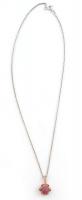 Ezüst (Ag) lánc rubin köves medállal, jelzett, bruttó: 7,22g, h: 46 cm