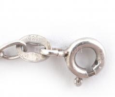 Ezüst (Ag) lánc rubin köves medállal, jelzett, bruttó: 7,22g, h: 46 cm