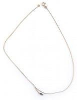 Ezüst (Ag) lánc, köves, jelzett, bruttó: 3,51g, h: 42 cm