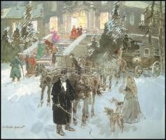 Zórád Ernő (1911-2004) akvarellfestményeiről készült 6 db modern nyomat, 30x25 cm